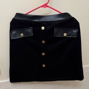 Elegant Black Mini Skirt with Gold Accents